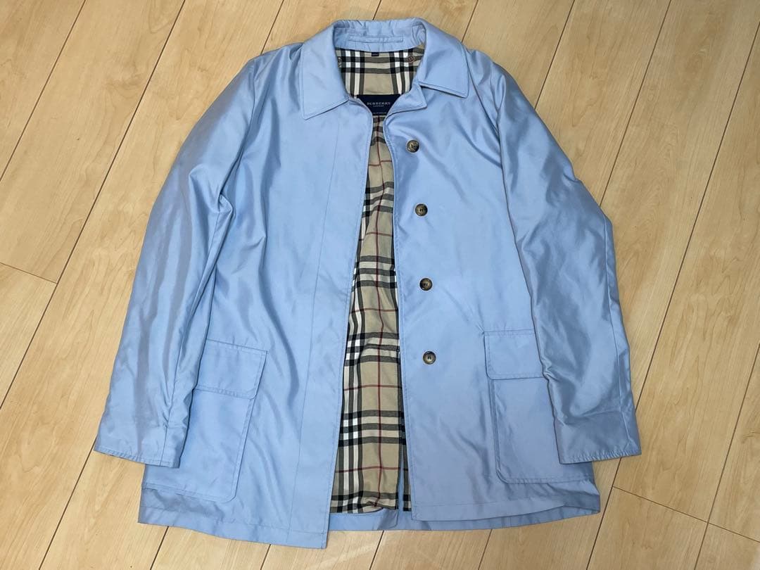 Burberry バーバリー ロンドン ライナー付き ポリ×コットンコート水色系