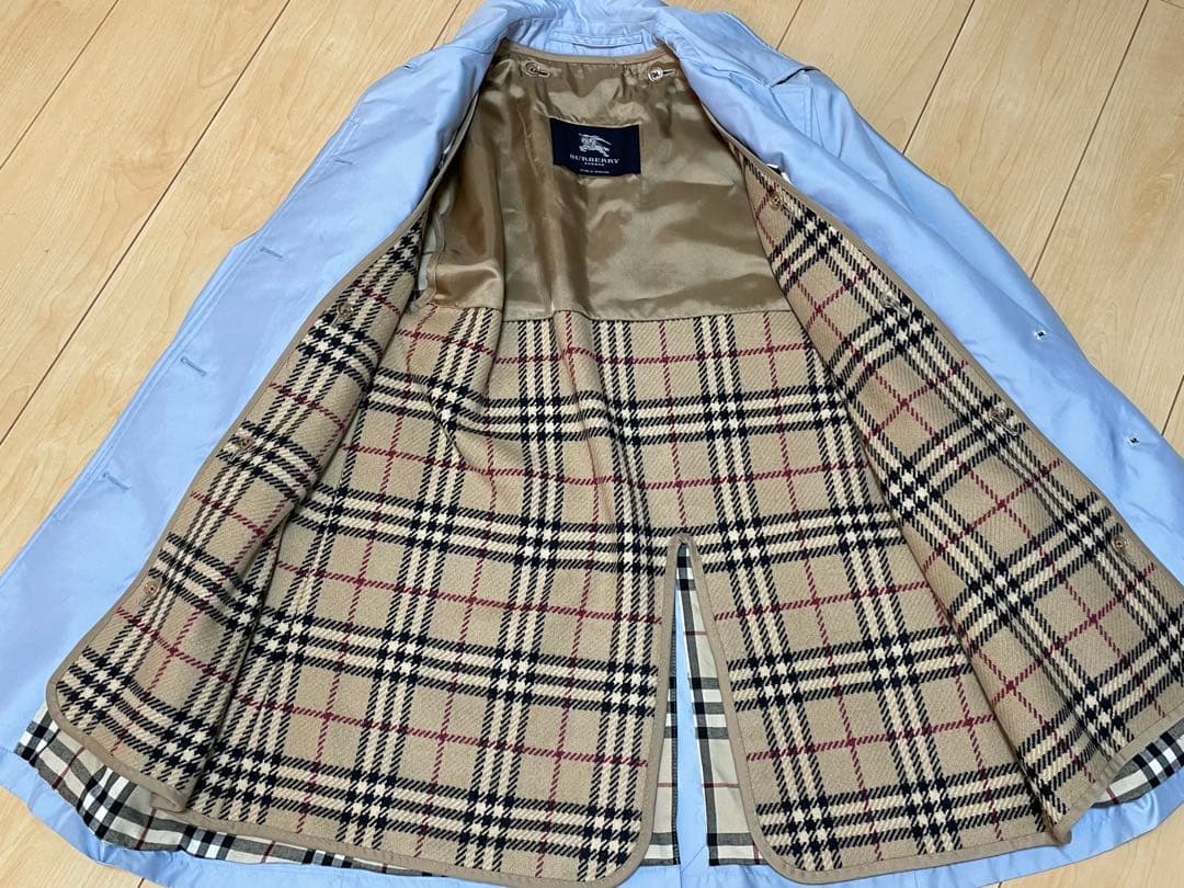 Burberry バーバリー ロンドン ライナー付き ポリ×コットンコート水色系