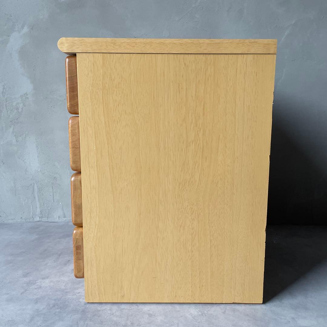 木製 4段チェスト 小さめ箪笥 サイドボード　ナイトテーブル 小抽斗　ナチュラル