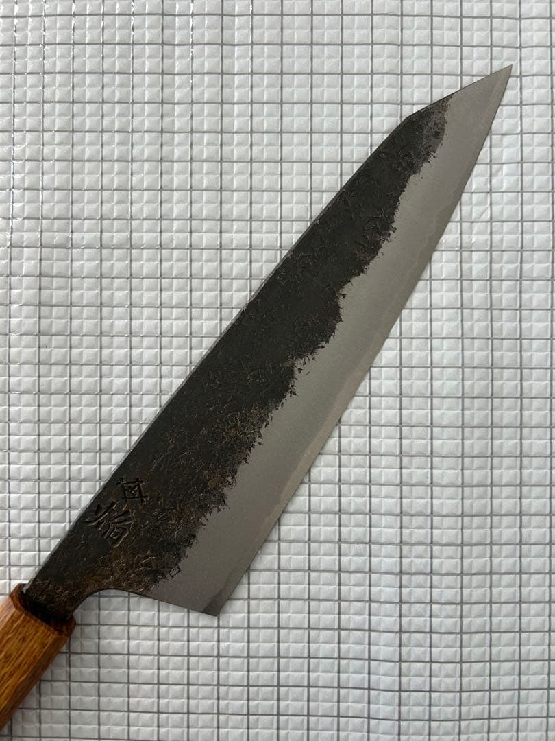 堺孝行 包丁 牛刀 牛刀包丁 焔 紅蓮 安来鋼青紙二号 八角柄 225mm ②