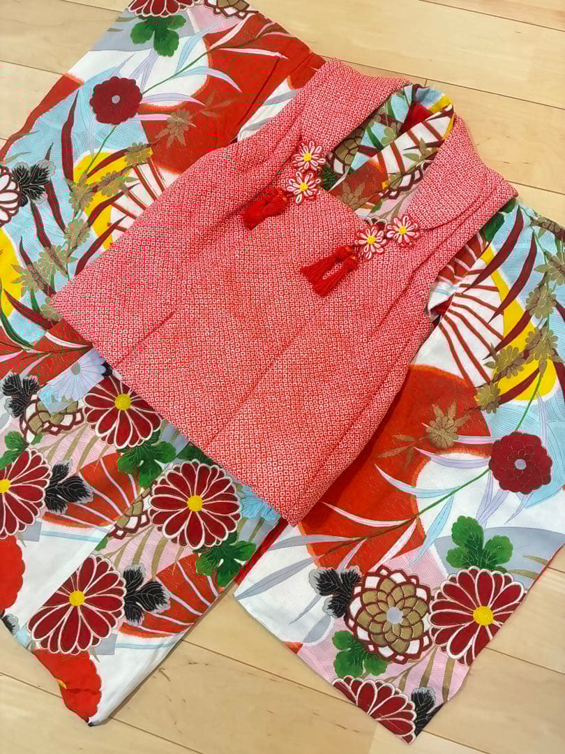 3歳七五三用 アンティーク着物と被布セット