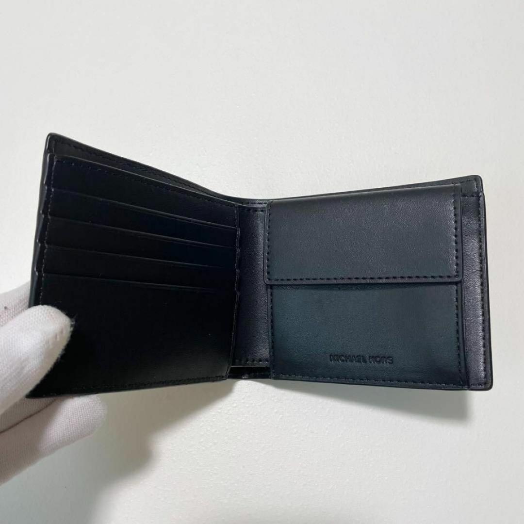 マイケルコース 折り財布 ウォレット 二つ折り シグネチャー ブラック レザー