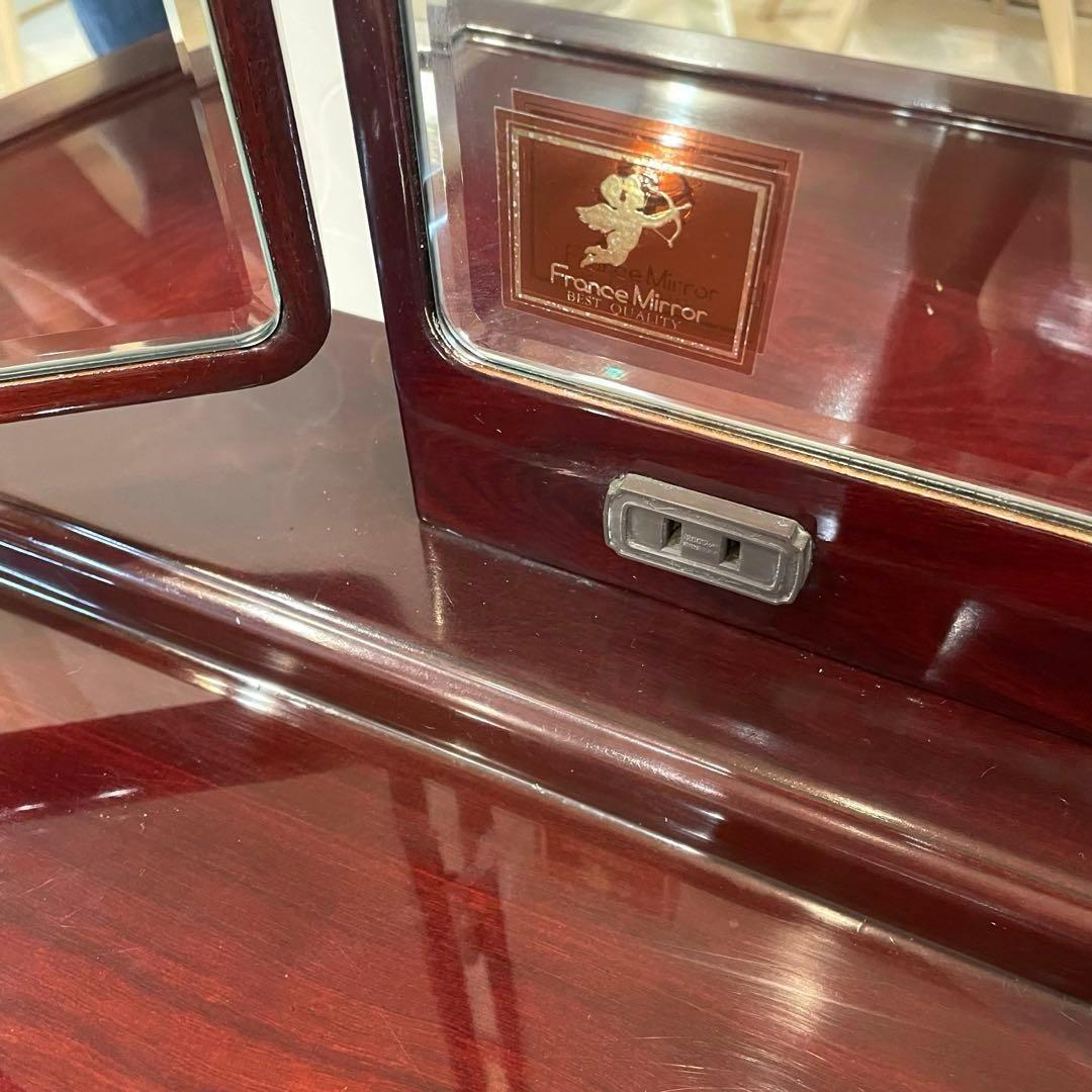 【フランスミラー】三面鏡ドレッサー 化粧台 ドレッサー 鏡台のみ（椅子は別出品）