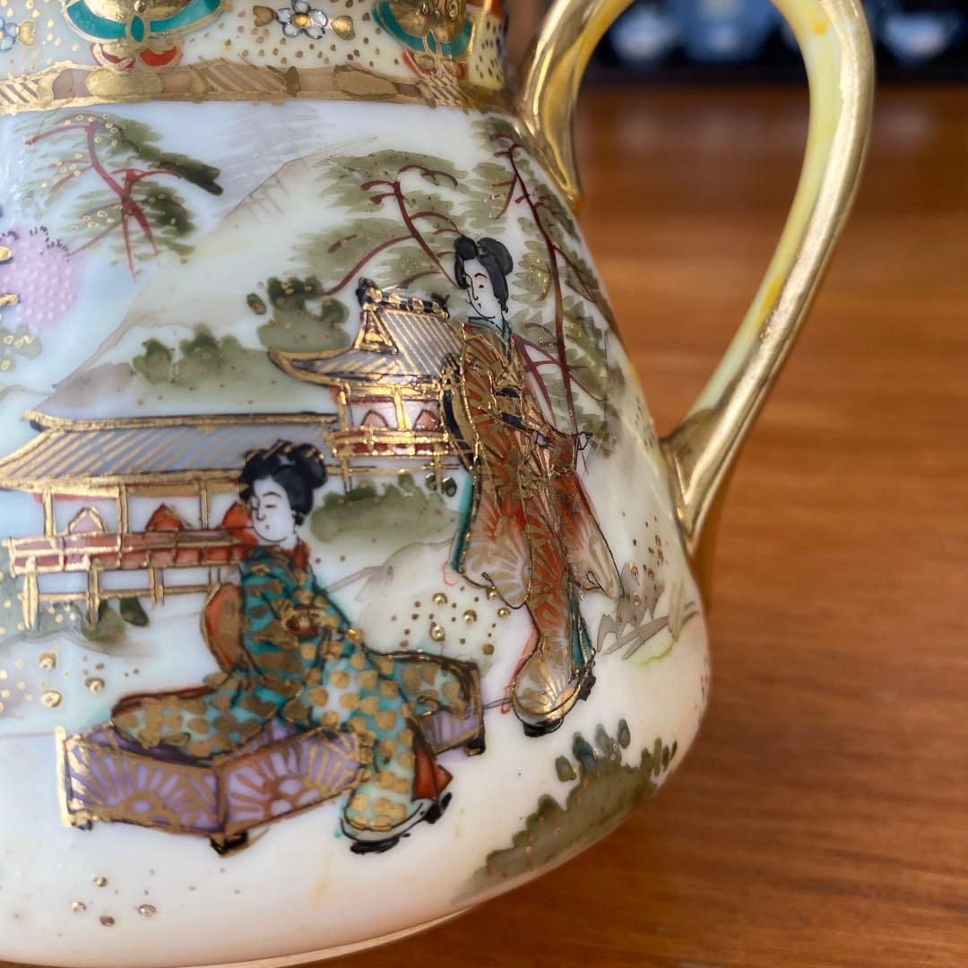 希少　オールドノリタケ　ティーセット　3点セット　英国里帰り品　人気の着物絵