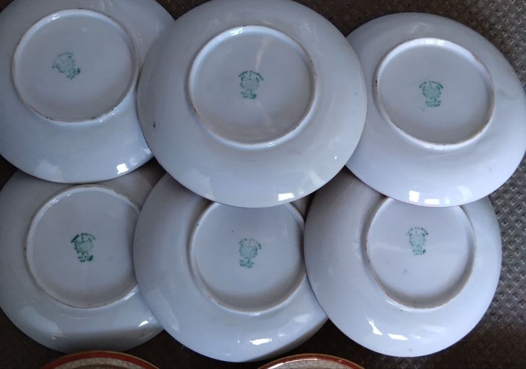 アンティーク　オールドジャパン　千人顔　金彩　ラスター彩　お皿12枚セット