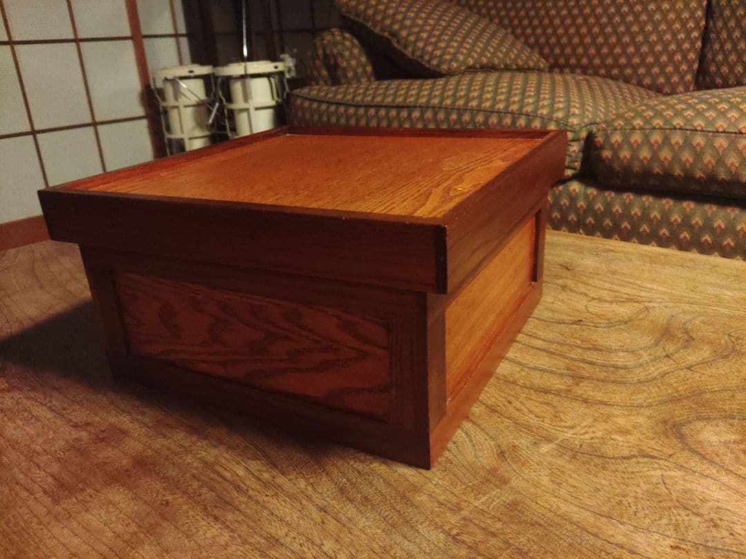 未使用　箱膳 木箱　無垢　天然木　アンティーク レトロ　アンティーク　希少