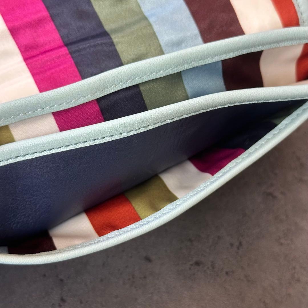 希少✨COACH Turn Lock Legacy Stripe pouch