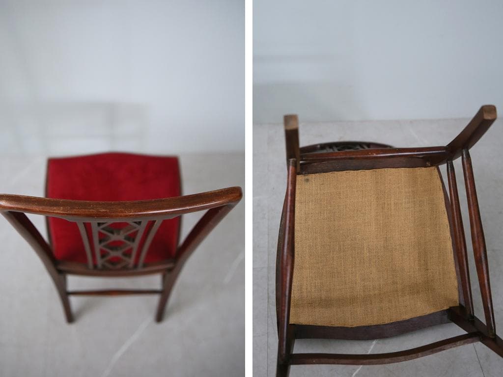 英国アンティーク木製ベッドルームチェア/椅子ダイニングイス/飾り棚88-68-2