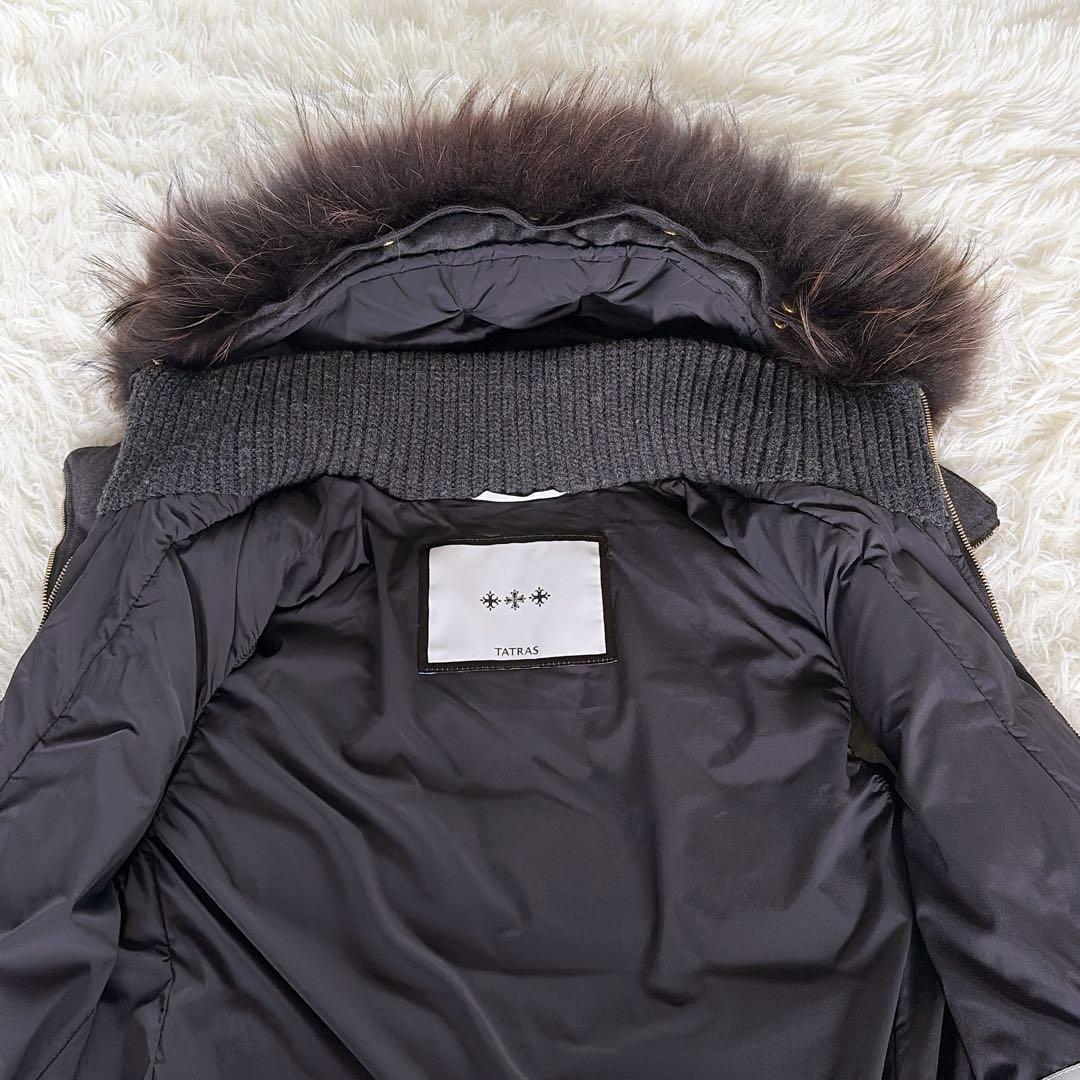 【TATRAS】FAGLIA ファー2wayダウンベスト シルク混ウール3 L