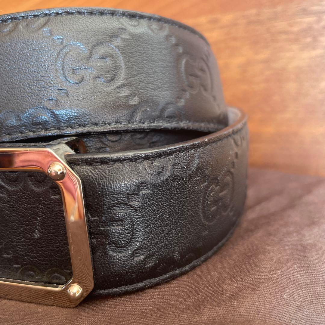 今だけ値下げ GUCCI ブラックレザーベルト