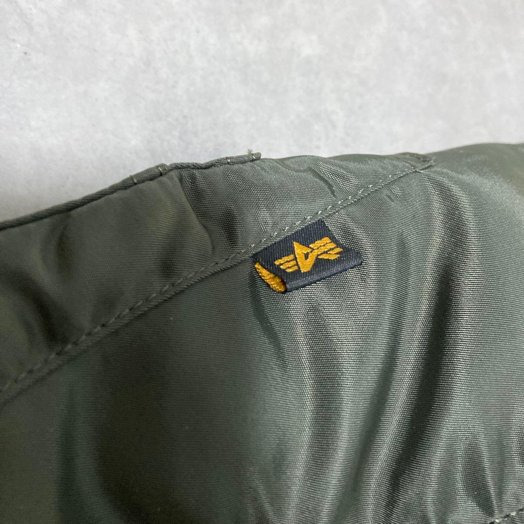 アルファインダストリー MA-1 フライトジャケット M 刺繍 ロゴ グリーン