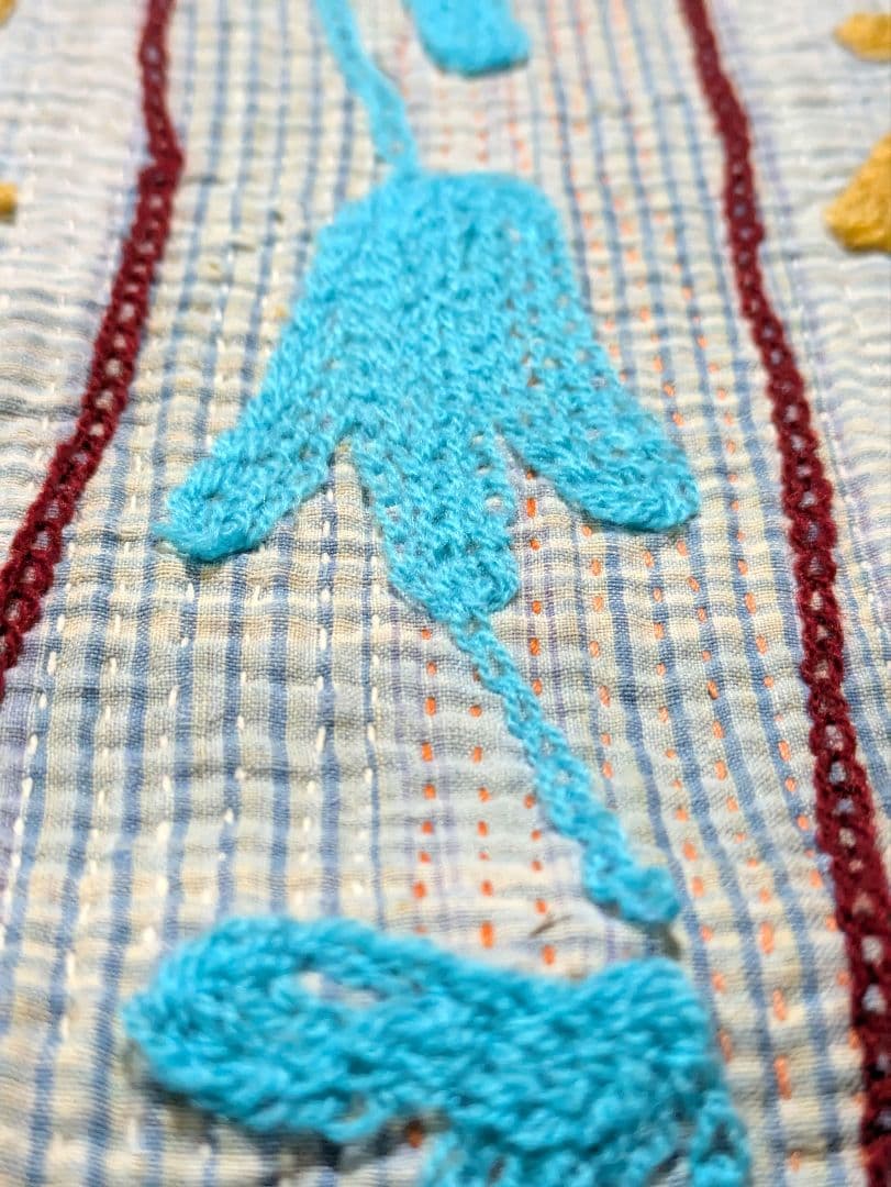 #143 ヴィンテージ ラリーキルト/ カンタキルト/ ソファカバー スザニ刺繍