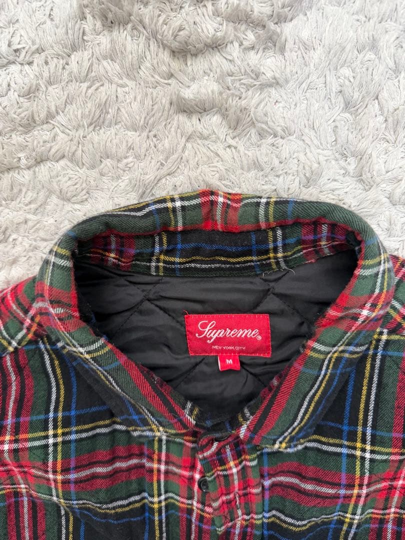 トップス Supreme Quilted Plaid Flannel Shirt