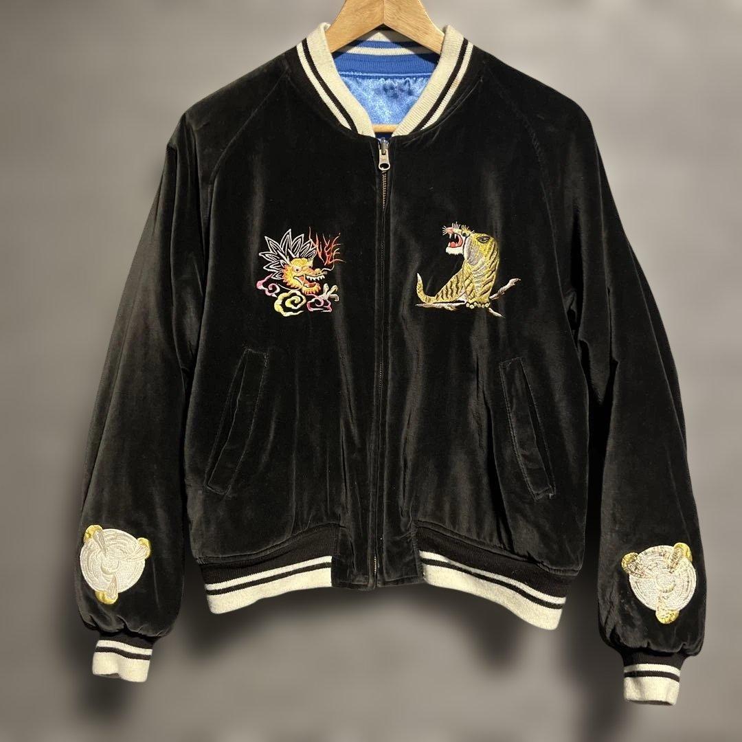 着画あり　黒　別珍　リバーシブル　スカジャン　NEYRIES