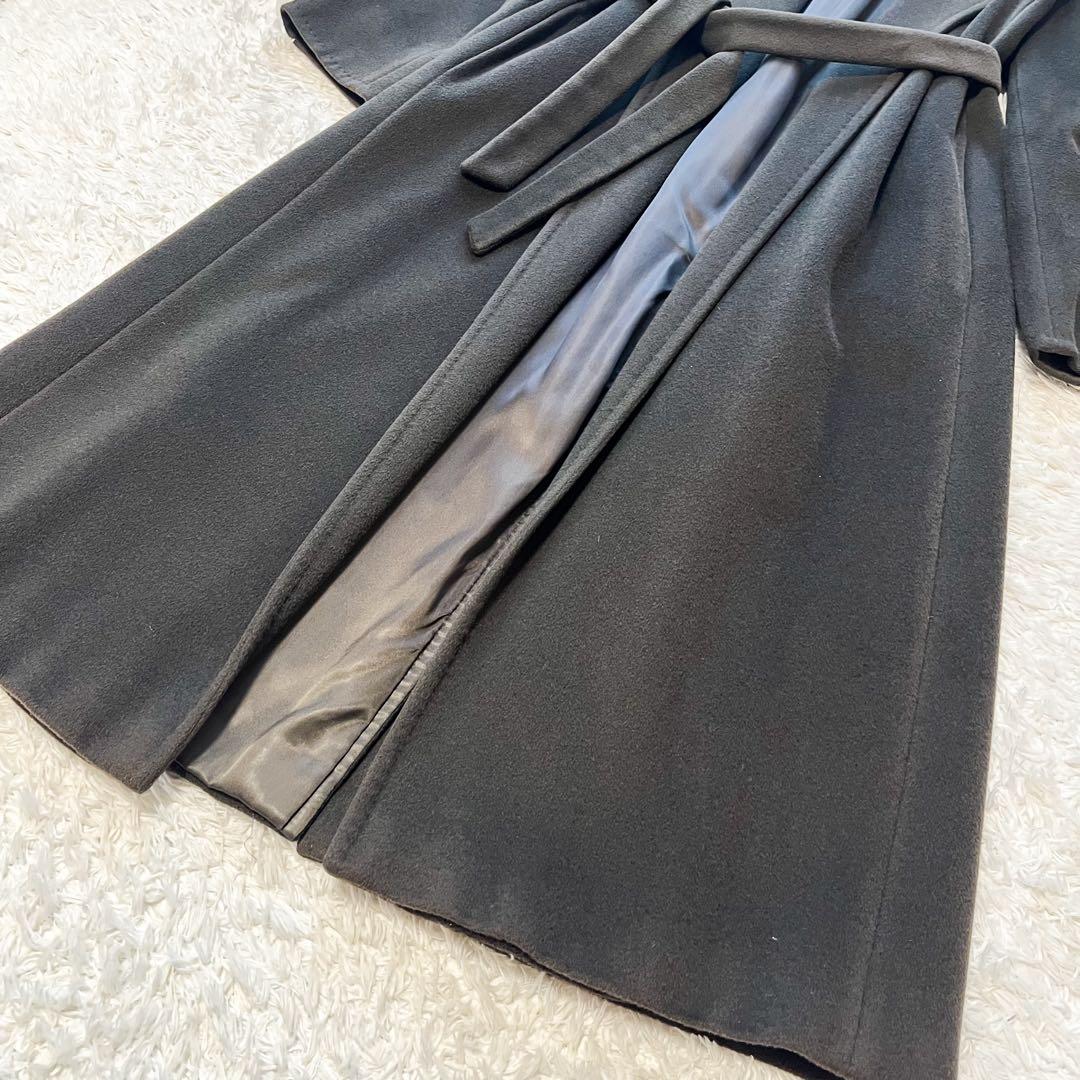 白タグ MaxMara ベルテッドコート マニュエラ アルパカ 深緑 40