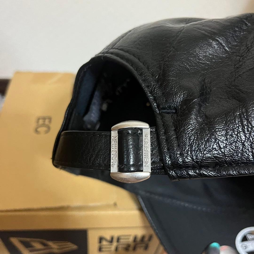 NEWERA 9Forty NY ヤンキース キャップ 帽子 ブラック レザー