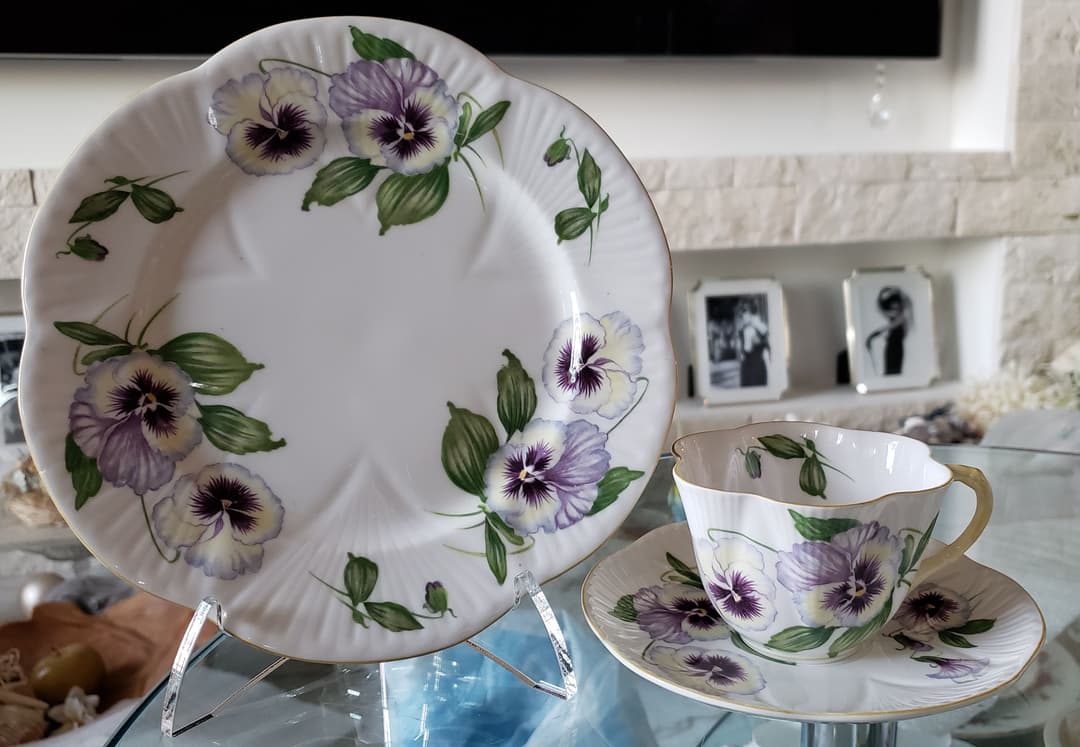 シェリー D パンジー トリオ カップ プレート アンティーク ✩