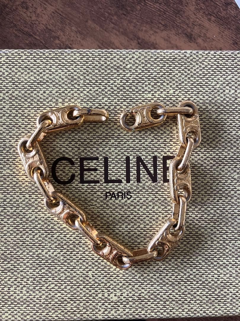 CELINEセリーヌ　ブレスレット　マカダム　トリオンフ　ゴールド