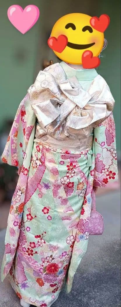 一蔵 正絹振袖＆小物フルセット パステルグリーン系