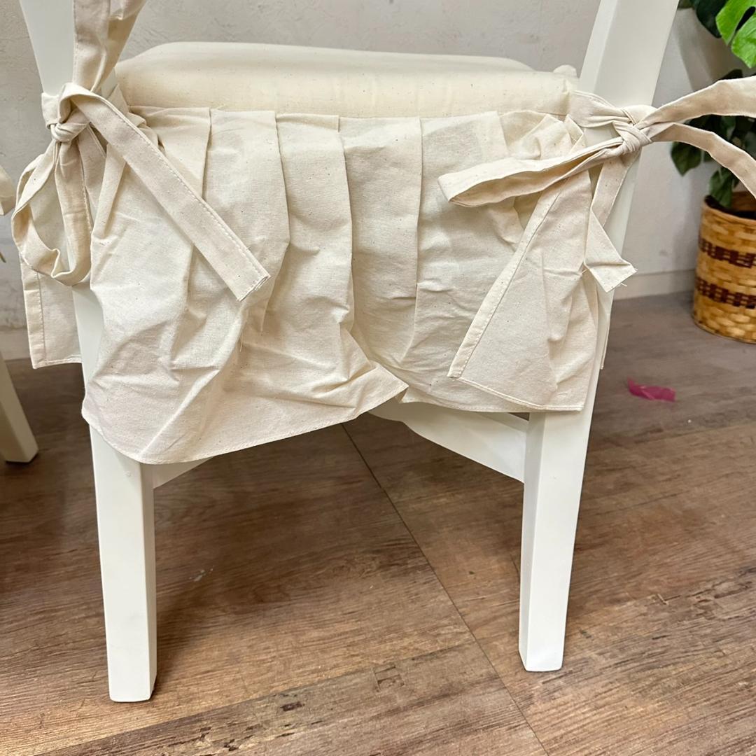 【新品・未使用】 ヨーロピアン調　白家具　チェアー　リボンデザイン 完成品