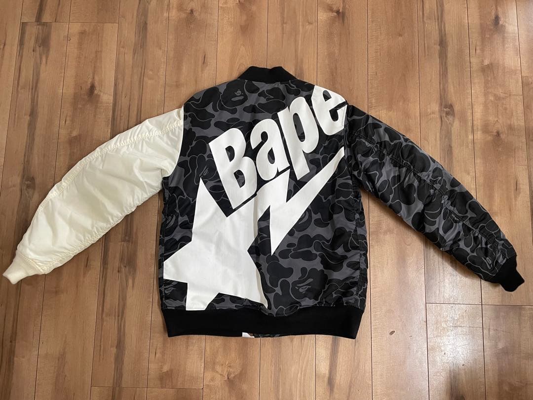 BAPE MA-1ジャケット XL 迷彩・ホワイト