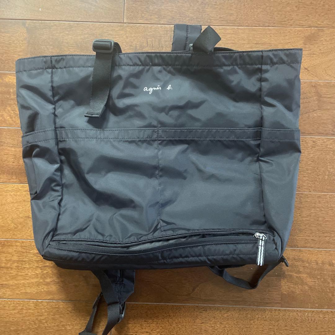 agnès b. ブラック マザーズバッグ難あり