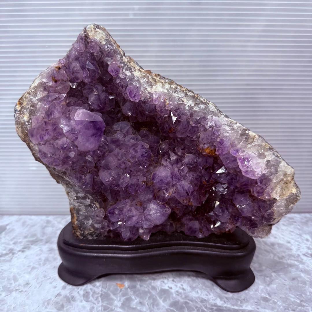 アメジストドーム　アメジストカペーラ　パワーストーン　天然石　専用台座付き　財運