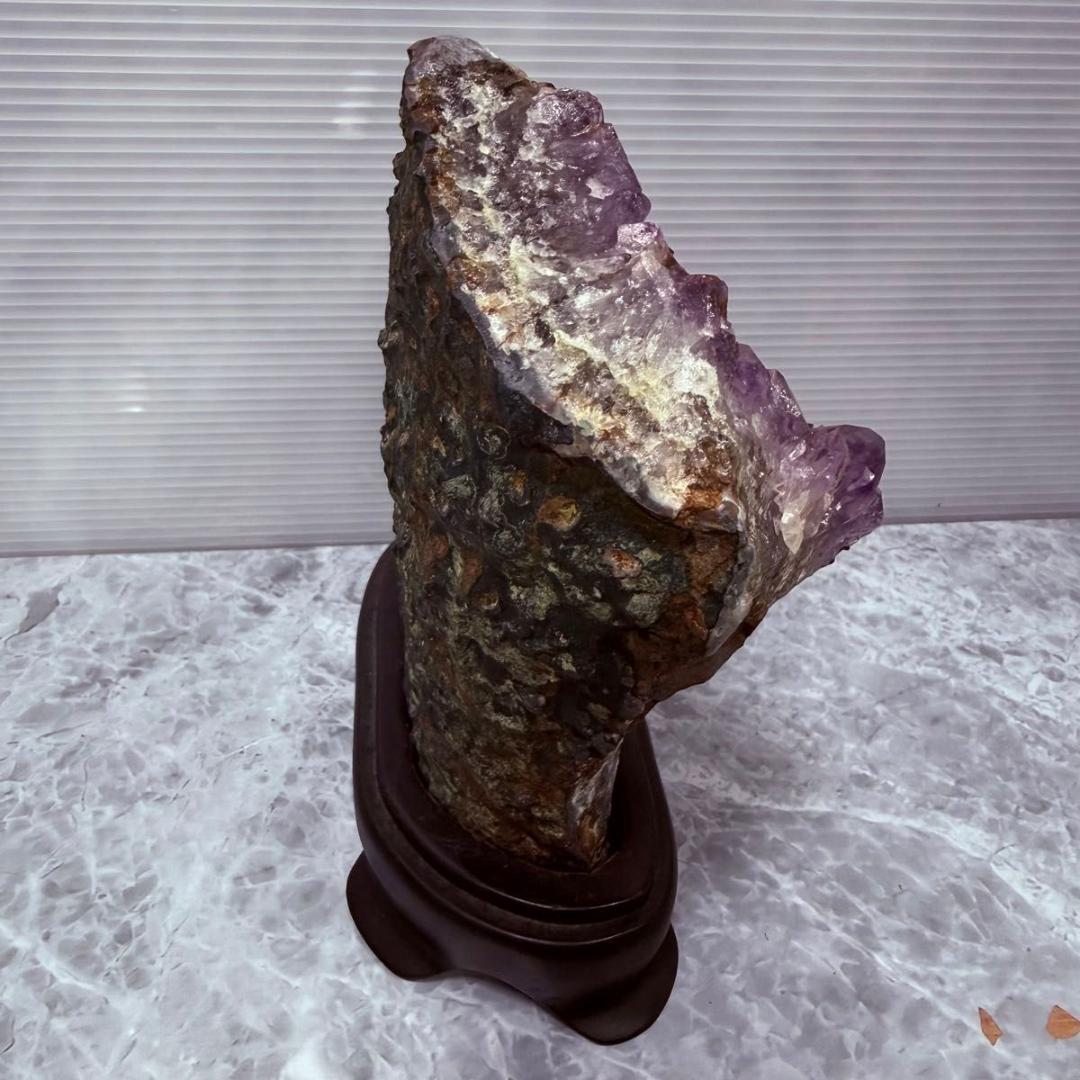 アメジストドーム　アメジストカペーラ　パワーストーン　天然石　専用台座付き　財運