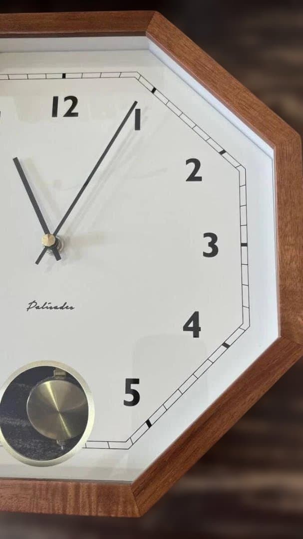 ブラウン木枠　八角★壁掛け振子時計　ゲルリッツ★ヴィンテージ　レトロ