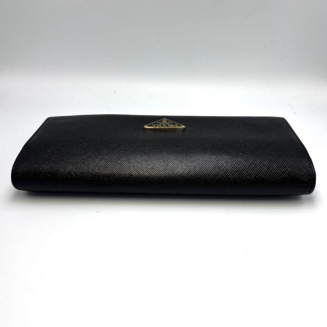 PRADA プラダ 長財布 サフィアーノレザー ブラック ロゴ レディース 箱
