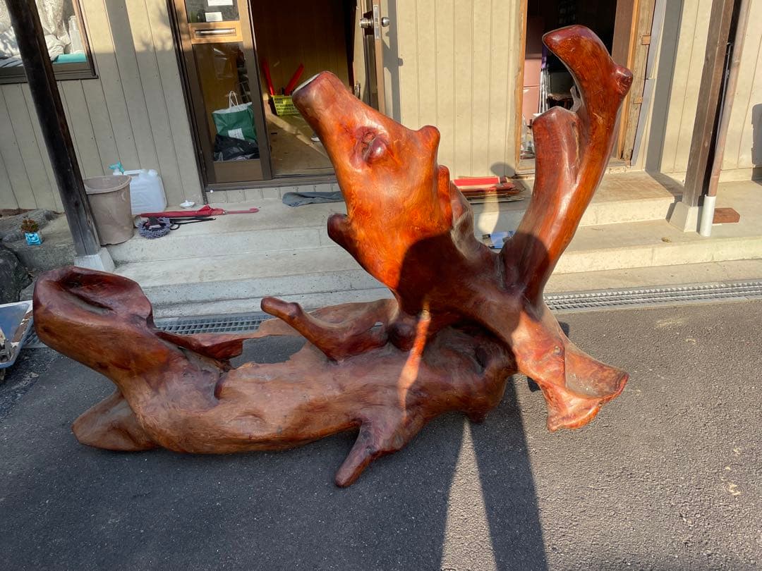 衝立　置物　レトロ　根　杉