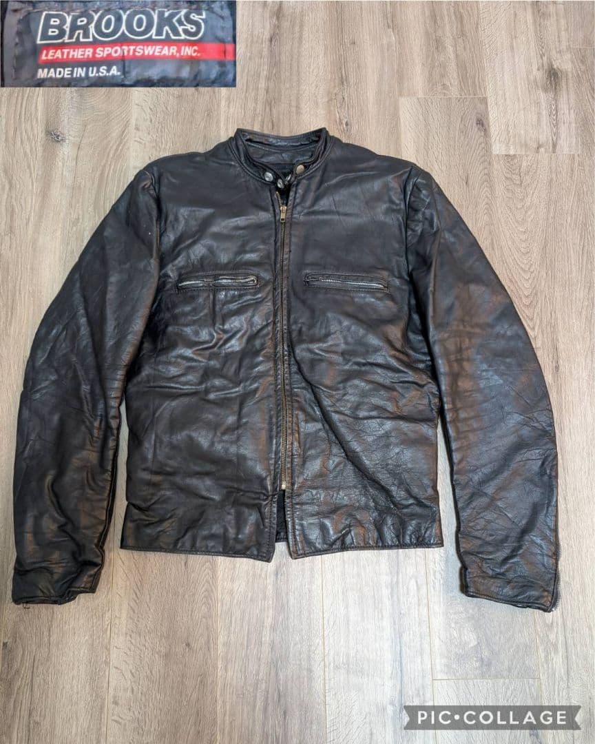 80S【USA製】Brooks Leather Sportswear シングル