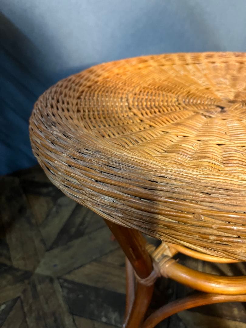 籐 ラタン テーブル 昭和レトロ 当時物 ローテーブル インテリア