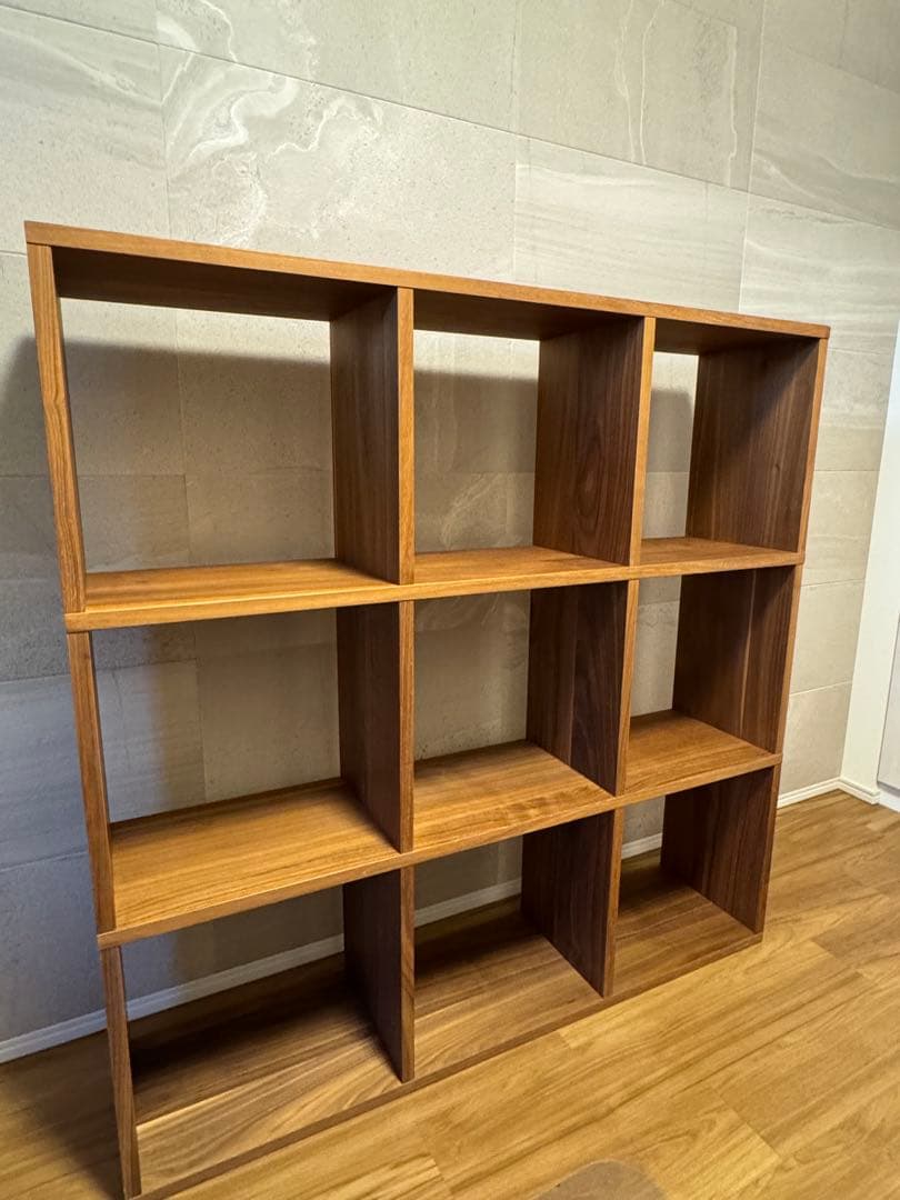 無印良品　スタッキングシェルフセット・３段×３列・ウォールナット材