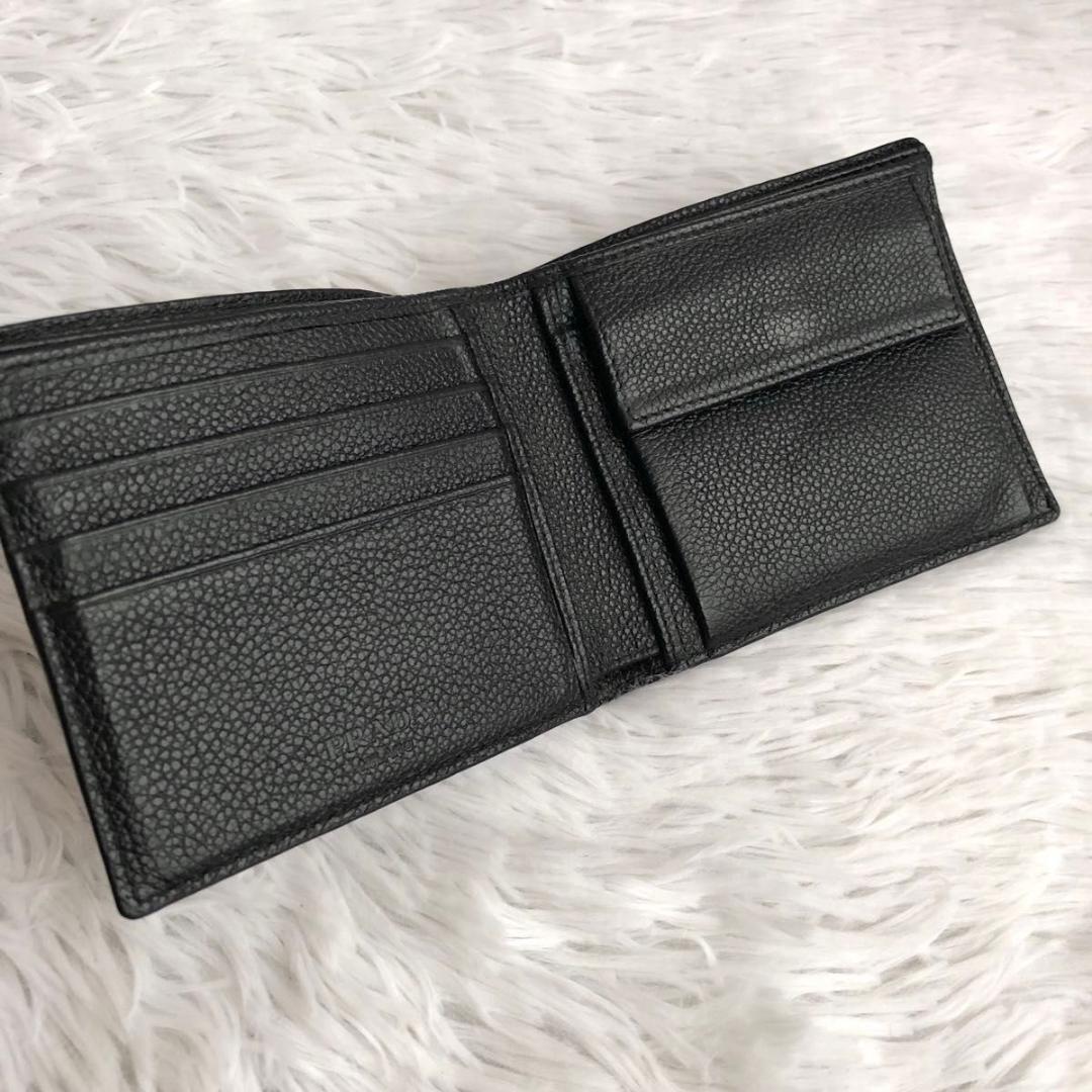 財布 メンズ ブランド PRADA プラダ 二つ折り サフィアーノ レザー 三角