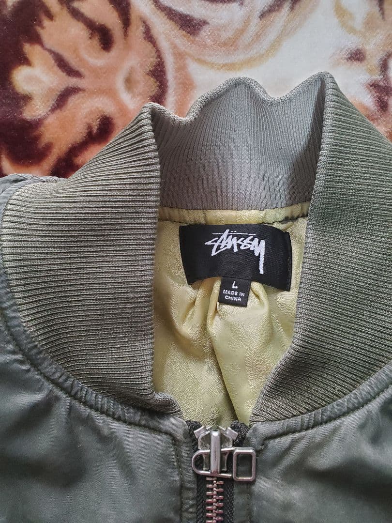 Stussy Dyed Nylon Bomber Olive Lサイズ