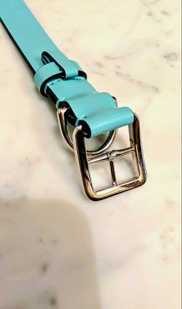 ■中〜大型犬 TIFFANY レザー首輪 Lサイズ