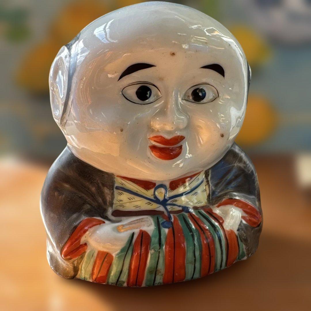 骨董　置物　縁起物　福助　明治　大正　時代物