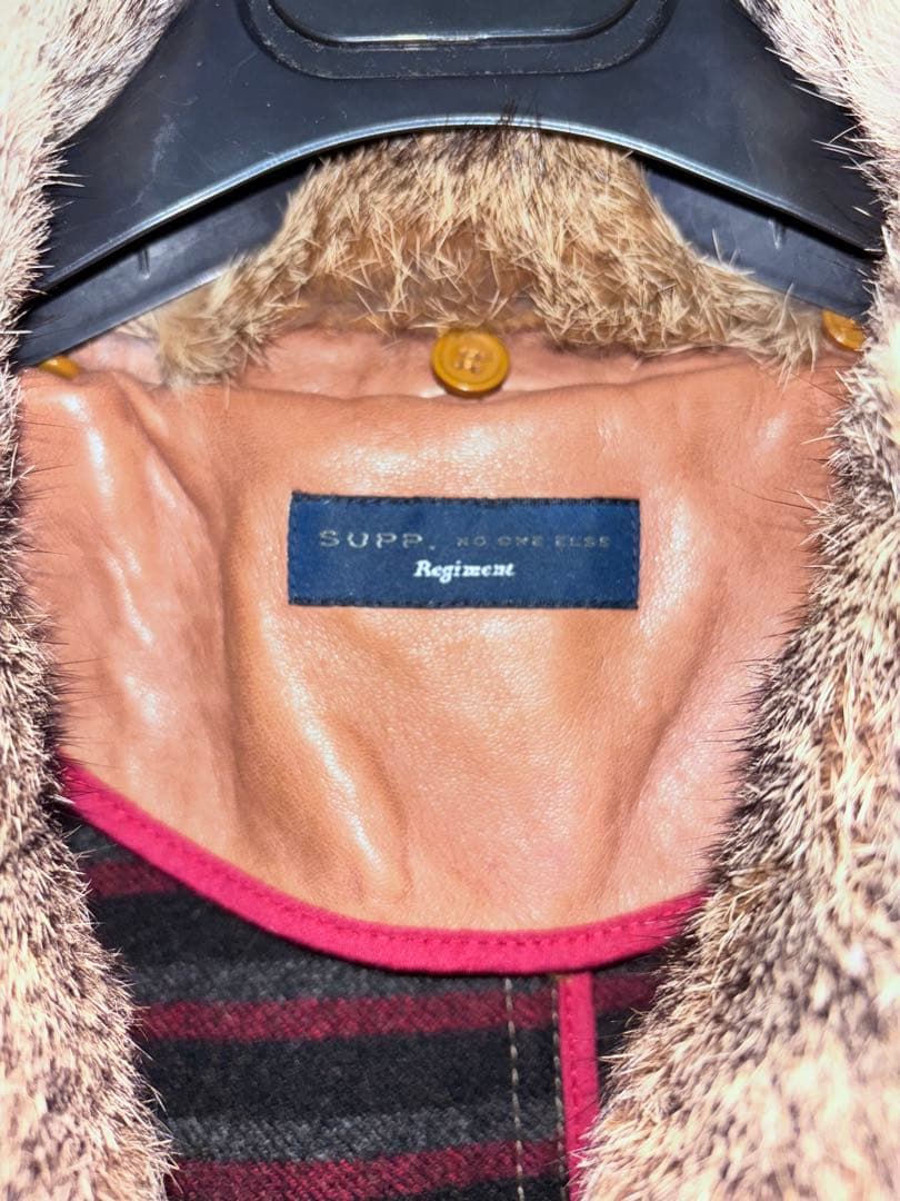 SUPP LEMENT REGIMENT ダブルライダース牛革ツイードジャケット