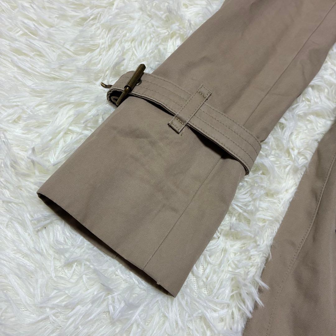 バーバリーブルーレーベル トレンチコートノバチェックベルトライナー付34Sハーフ