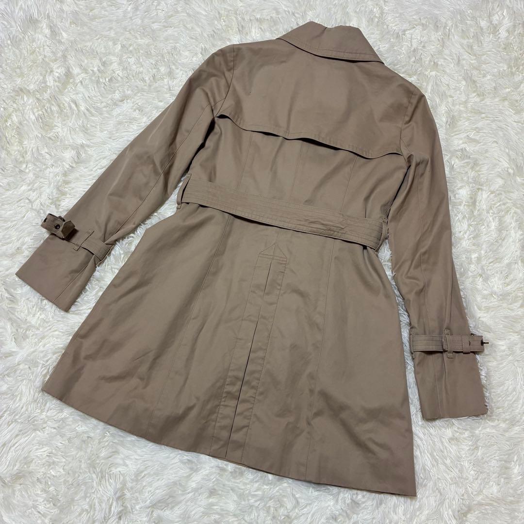 バーバリーブルーレーベル トレンチコートノバチェックベルトライナー付34Sハーフ