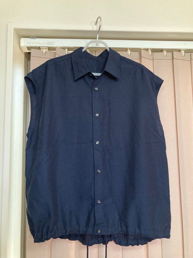 Spick and Span ソフトブロードフレンチヘムギャザーシャツ ネイビー