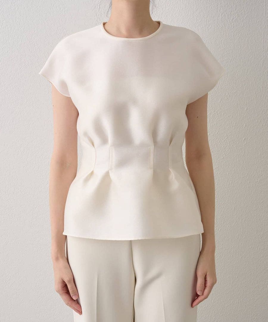 【Drawing Numbers】シルキーダブルクロスウエストタックブラウス