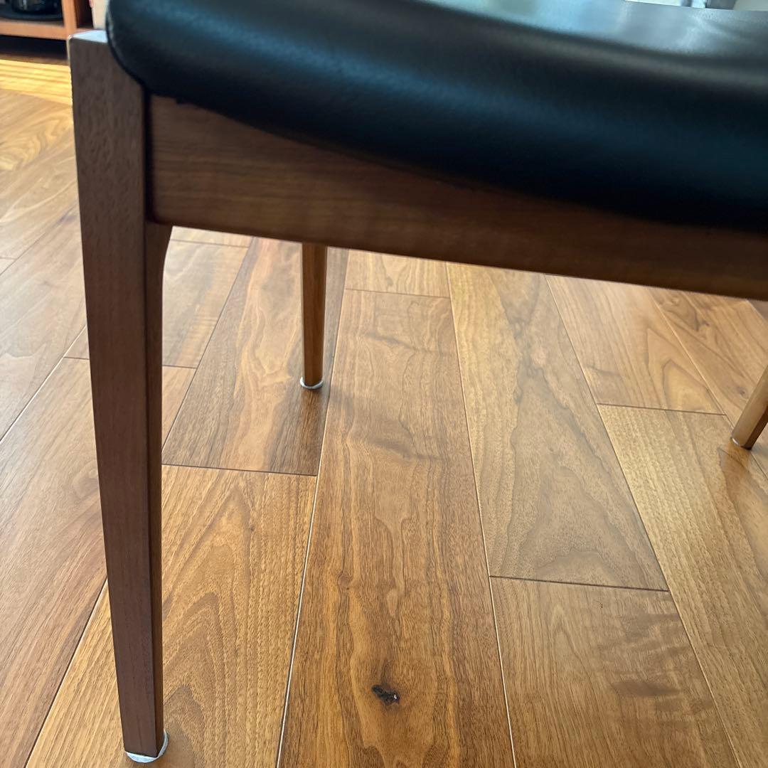 FUJI FURNITURE koti アームレスチェア本革ブラック③