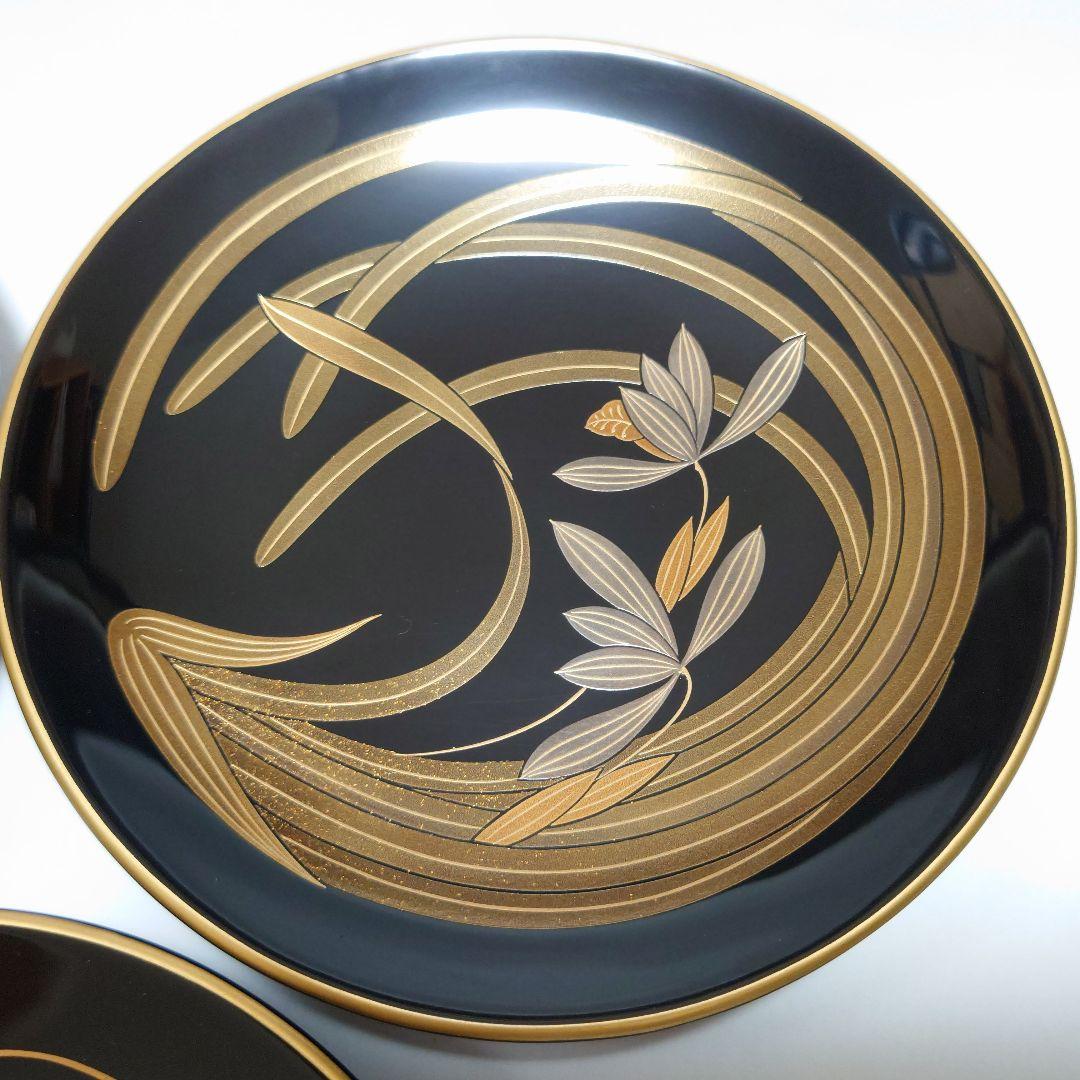 秋峰作 輪島塗 銘々皿 5枚セット