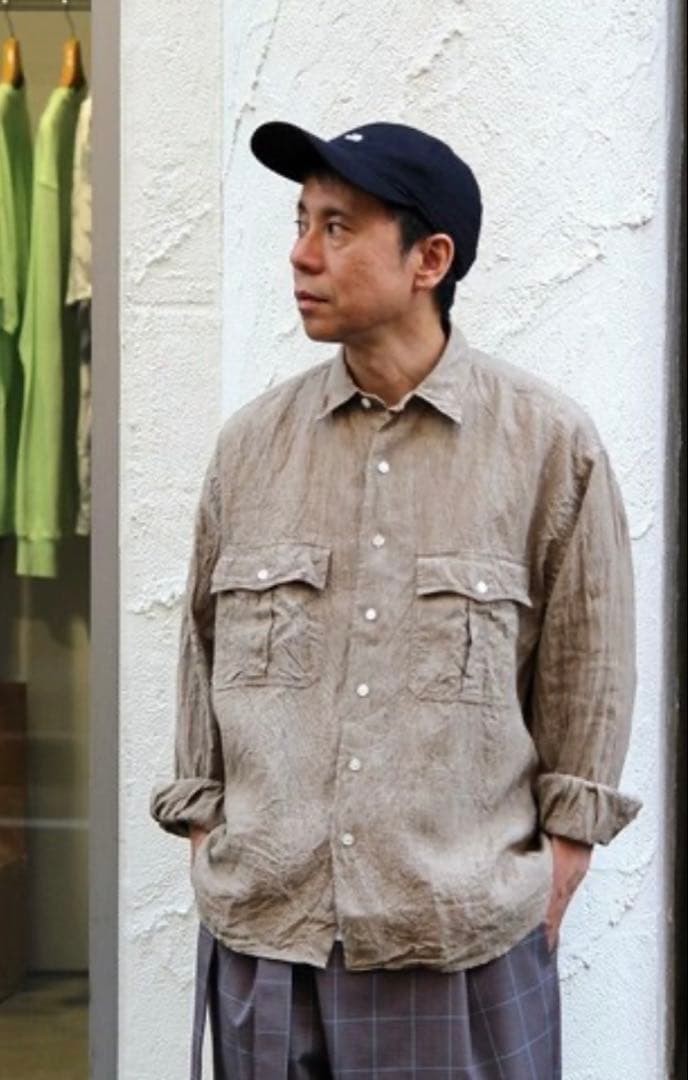 トップス PORTER CLASSIC ROLL UP LINEN SHIRTS