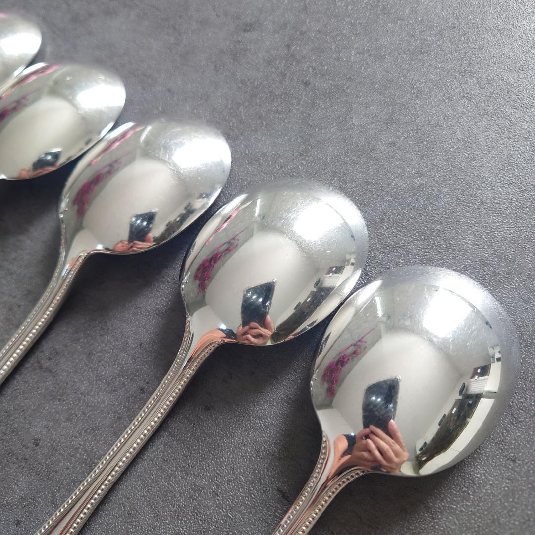 美品 クリストフル パール コンソメスプーン 6点