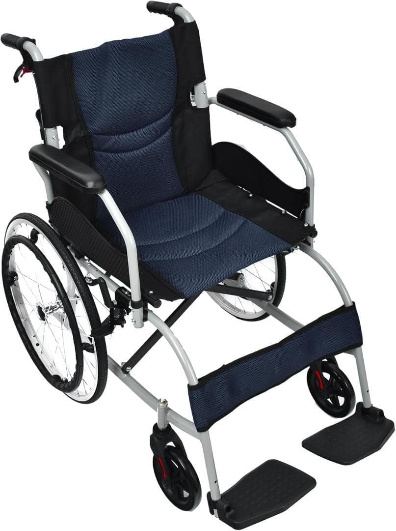 Kaitou 車椅子 折りたたみ 自走式 ネイビー
