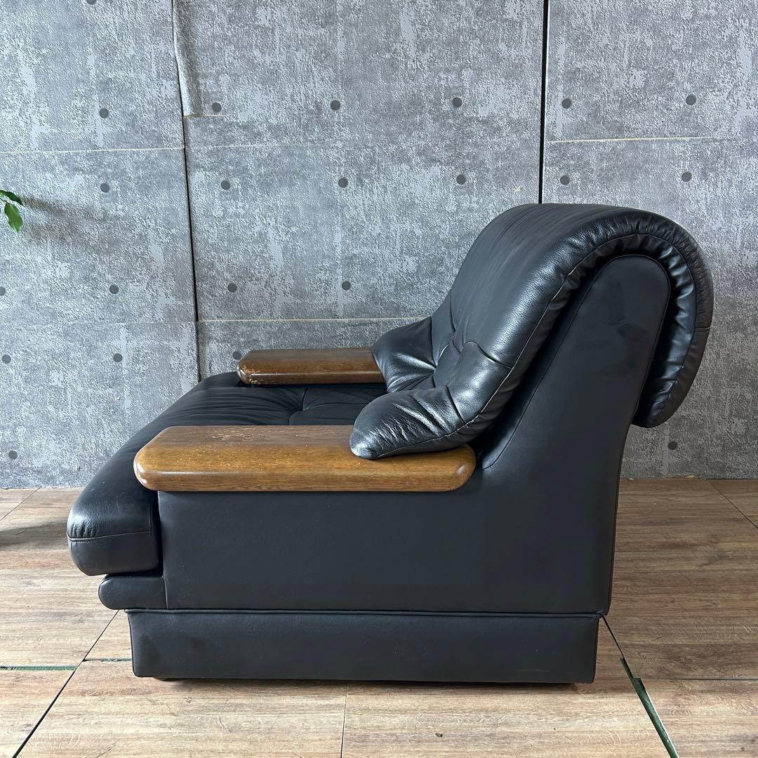 ꧁カリモク家具 karimoku꧂1人掛けレザーソファ×2脚 アーム リビング
