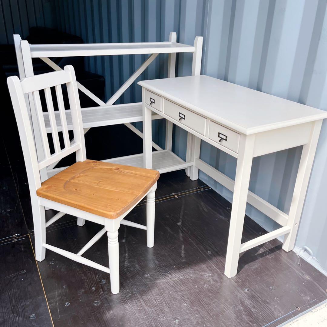 取付無料！関家具 マム おしゃれアンティークカントリーテーブル・チェア・ラック✨